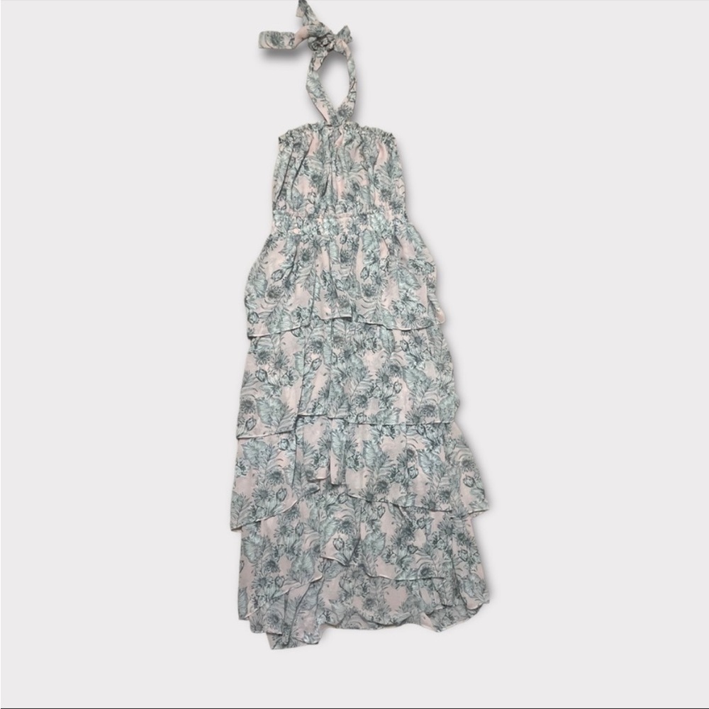 MISA Los Angeles Pink Floral Valeria Halter Midi Dress - Picture 6 of 10